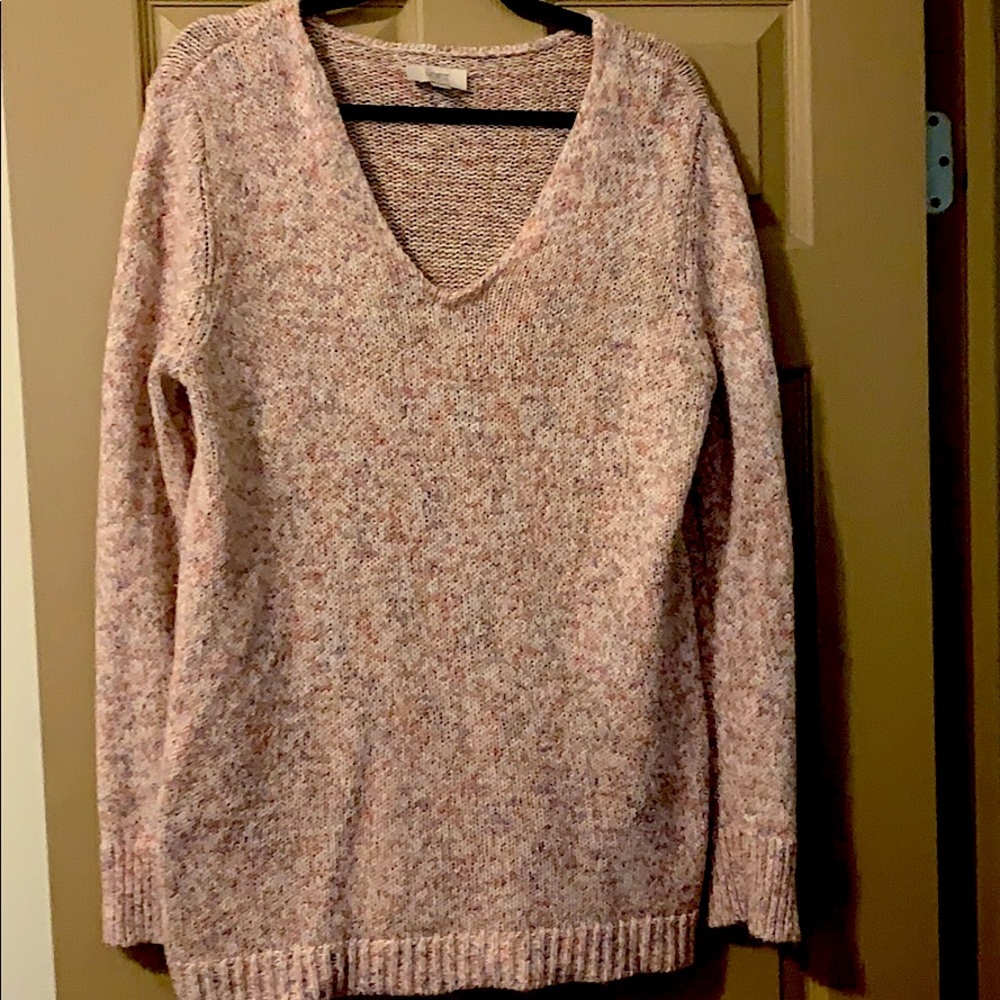 Soft pink v-neck sweater
